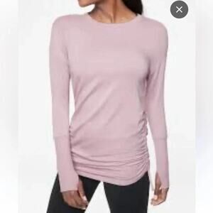 Athleta Women's Long Sleeve Asymmetrical Hemline Threadlight oversized shirt